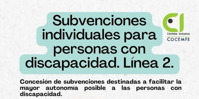 Ayudas individuales para personas con discapacidad. Línea 2 Junta de Andalucía