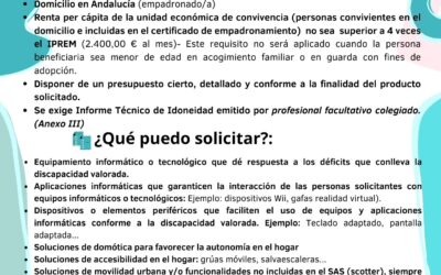 Subvenciones destinadas a la implantación de nuevas tecnologías y la adquisición de apoyos y equipos para la vida independiente