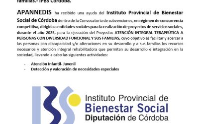 APANNEDIS recibe ayuda del Instituto Provincial de Bienestar Social de Córdoba